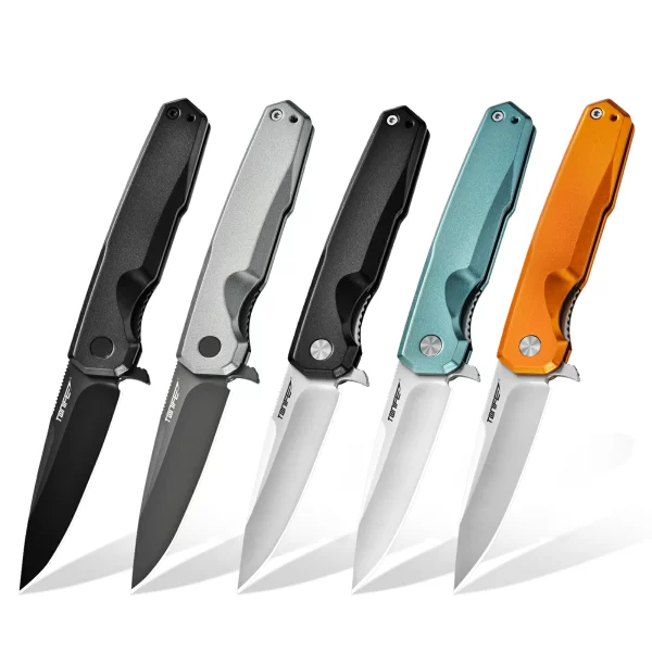 Tonife CKT9203 Vision Outdoor Folding Knife with 8Cr14MoV Steel 2.83'' Sharp Blade and Aluminum Handle Survival Knife with Pocket Clip Bushcraft Knife for Camping Hiking
