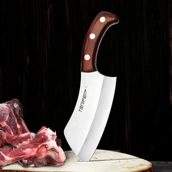 TONIFE Meat Cleaver Butcher Knife TSK1011 5Cr15MoV Blade Pakkawood Handle for Kitchen Restaurant