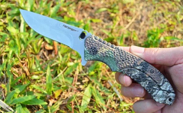 TONIFE CKT6131 Jungle Multi-Purpose Knife Interchangeable Folding Knife with 5Cr15MoV Steel Blade Aluminium Handle and Metal Pocket Clip Outdoor Knife Survival Knife