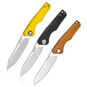 Harnds CK9179 Harvest Outdoor Knife with Sandvik 14C28N Steel Folding Knife with G10 Handle for Camping Hunting Surviral Folding Knife