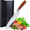 TONIFE TSK2001 8-Inch Chef Knife with 7Cr17MoV High Carbon Stainless Steel Kitchen Knife with Natural Rosewood Handle