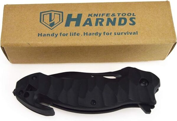 6154dF3MrjL._AC_SX679_ Harnds CK6115 Conch Multifunction Folding Knife with 8Cr14MoV Stainless Steel Blade Pocket Knife with Glass-Filled Nylon Handle Glass Breaker Belt Cutter and Pocketclip