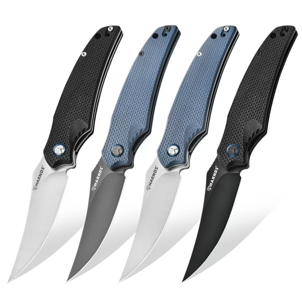 Harnds CK6129 Pocket Folding Knife with D2 Steel Blade and G10 Handle, Premium EDC Knife with Pocket Clip for Outdoor Fishing Survival