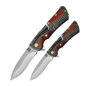 Klecker NT-03/NT-03A Cordovan Flipper Folding Knife with Sandvik 12C27 Blade and Stainless Steel Handle