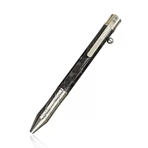 HARNDS MT1804 Prime EDC Mini Sized Pocket Pen Titanium Alloy TC4 Carbon Fiber Bolt Action Rollerball Pen with Fisher Space Pen Refill