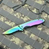 Boker Magnum Rainbow II Frame Lock Folding Knife with Half-serrated Blade for Camping, Hiking and Outdoor Survival