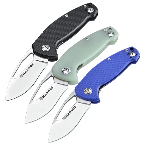 Harnds Seal CK6120 Folding Knife with Aus-8 Steel Blade Pocket Knife with G10 Handle Pocketclip for Outdoor, Camping and Survival