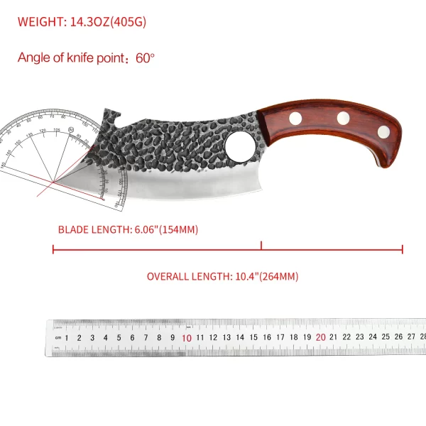 尺子 TONIFE TSK1010 Butcher Knife, Meat Cleaver Knife for Home Cooking, Outdoor Camping BBQ