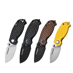 Harnds CK5016 Bee Front Flipper Pocket Folding Knife with D2 Steel Blade and G10 Handle Premium EDC Knife with Thumbstuds for Outdoor Survival Camping and Hiking